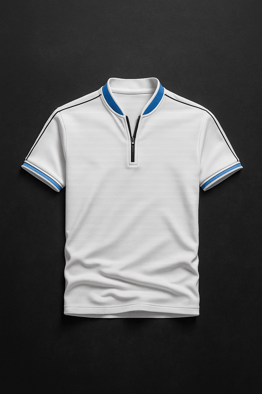 Mens White madmext smoked polo neck shirts - The Divine Shop