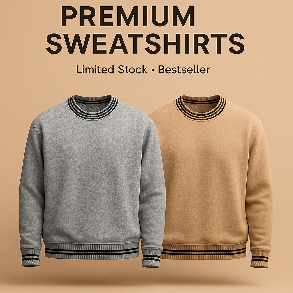 Bundle of 2 Twist Yarn Melanic Sweatshirt - Premium Sweatshirts from The Divine Shop - Just Rs.3799! Shop now at The Divine Shop