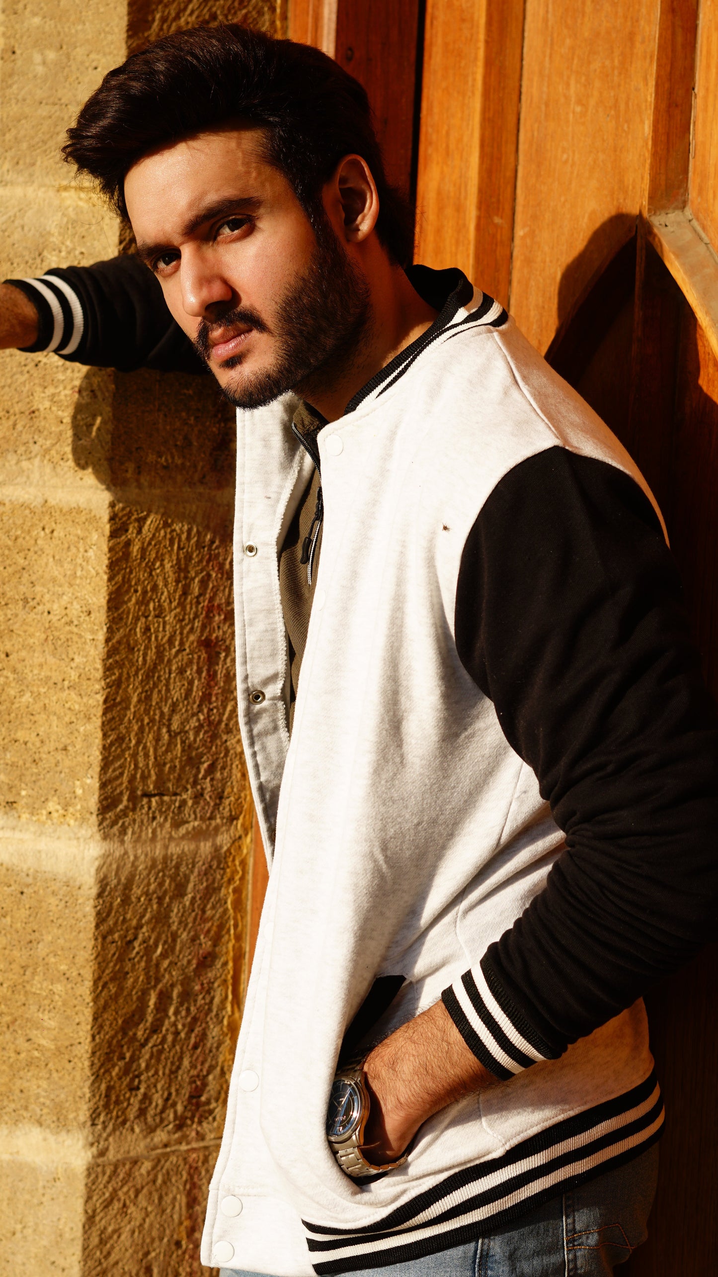 Zero Grey & White Baseball Varsity Jacket - Stylish & Classic Outerwear | The Divine Shop - Premium Baseball Jacket from The Divine Shop - Just Rs.2999! Shop now at The Divine Shop