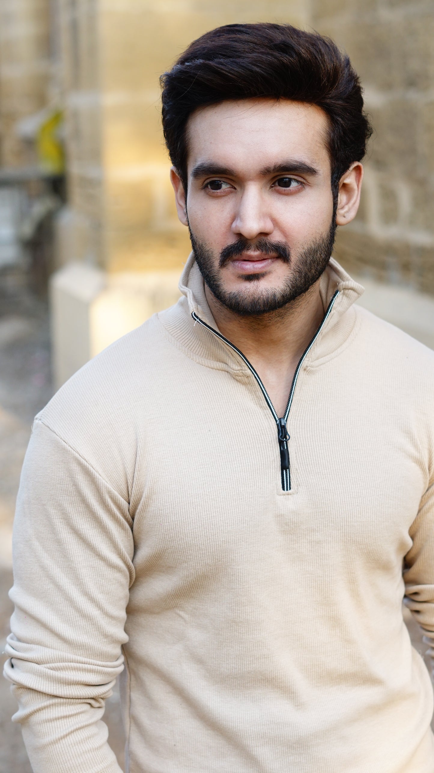 Mens half zipper knitted long sleeves shirts - Premium Sweatshirts from The Divine Shop - Just Rs.1799! Shop now at The Divine Shop