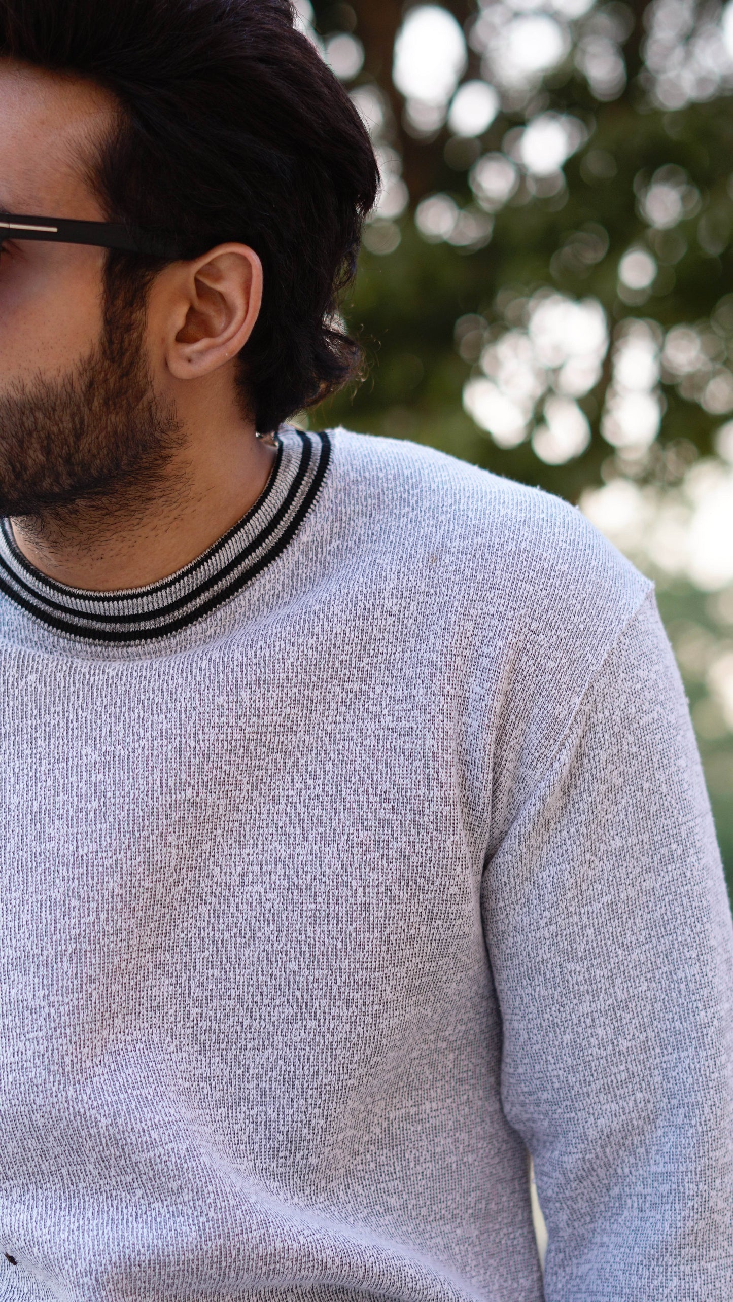 Men's cotton fleece sweaters gray and sunglasses - The Divine Shop