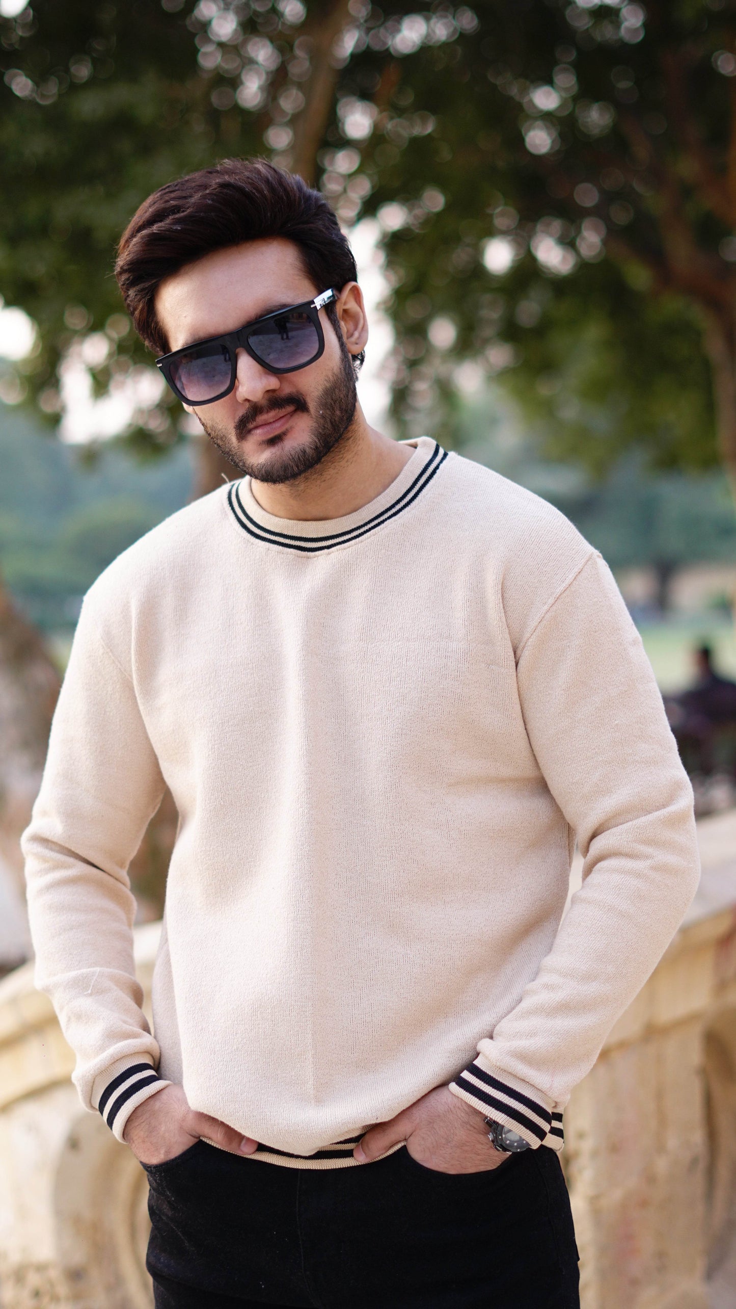 Man in sunglasses cotton fleece sweatshirt - The Divine Shop