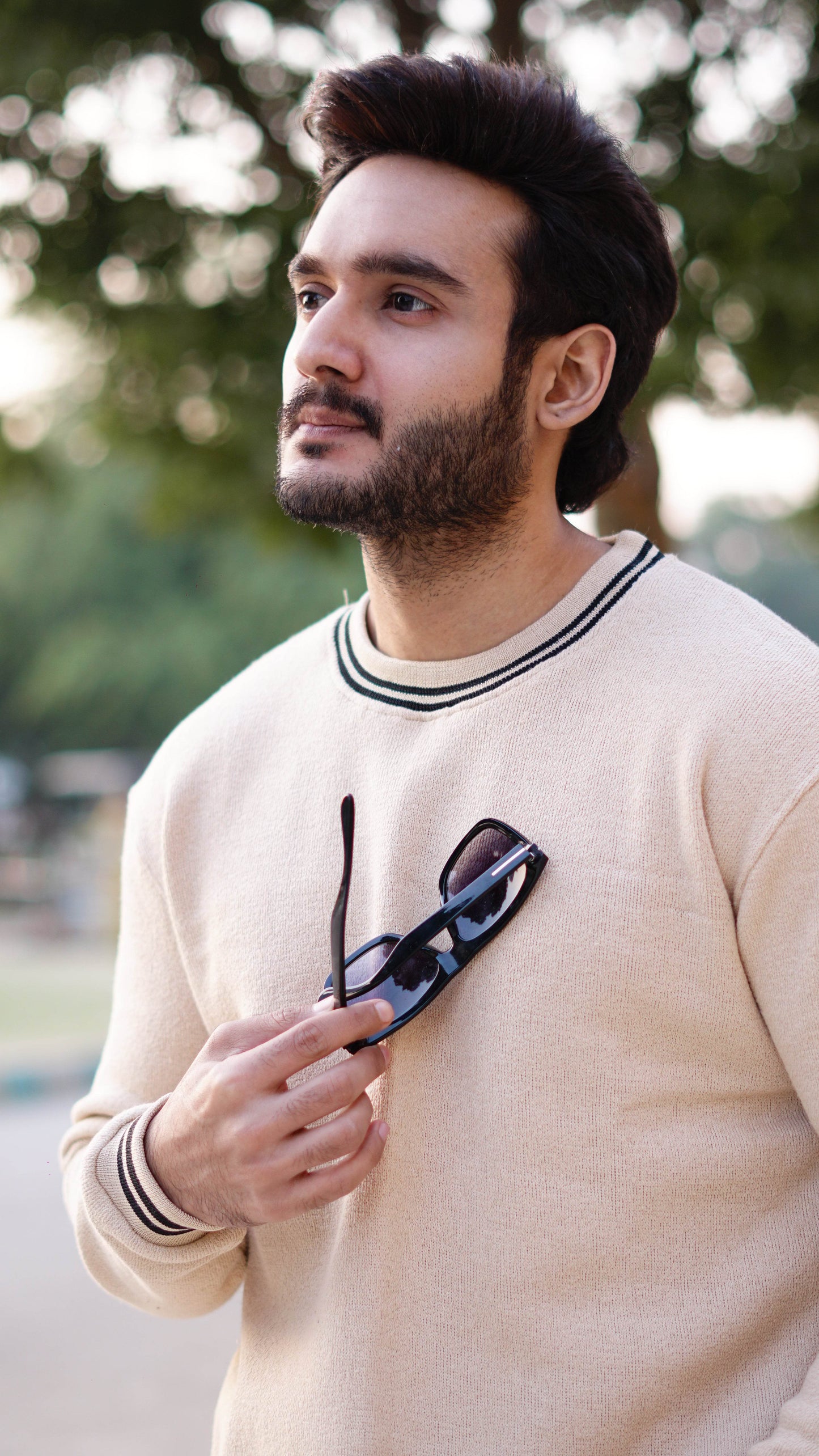 Man in sunglasses cotton fleece sweatshirt - The Divine Shop