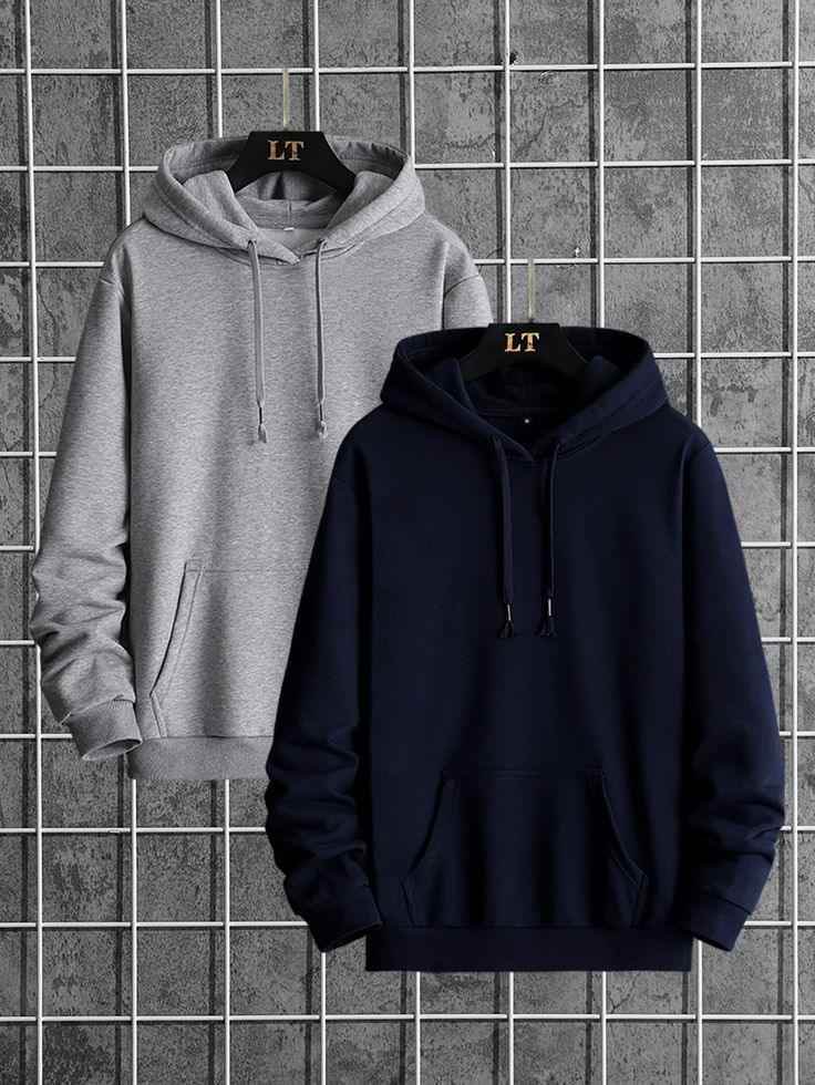 Hooded sweatshirt two pack cotton fleece - Premium Hoodies from My Store - Just Rs.3299! Shop now at The Divine Shop