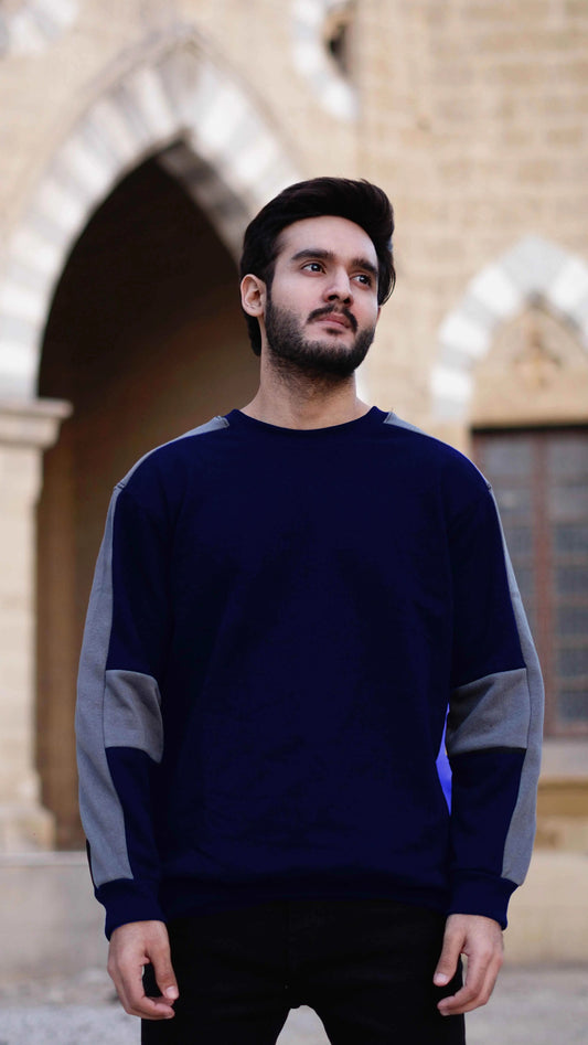 Mens drip style sweatshirt two tone - The Divine Shop
