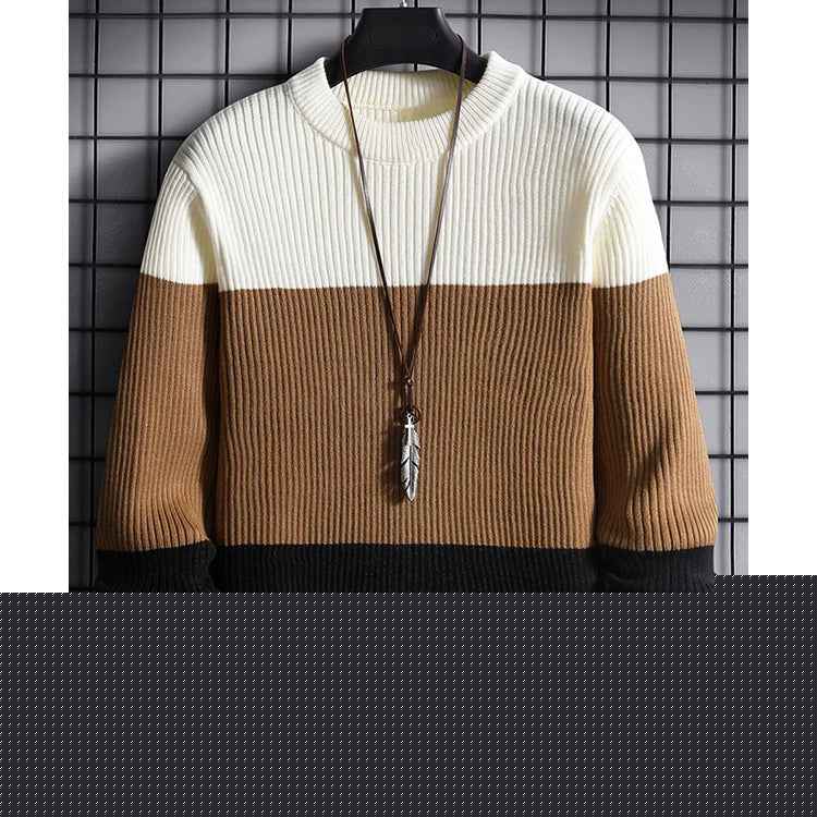 Color blocked ribbed knit sweatshirt style - The Divine Shop