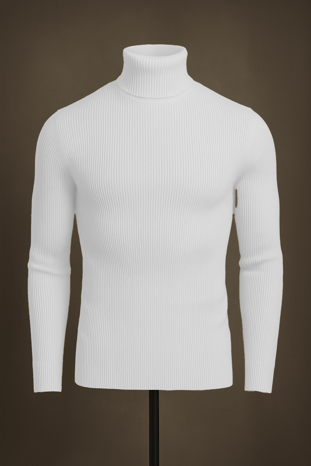 Basic white high neck turtleneck sweater - The Divine Shop
