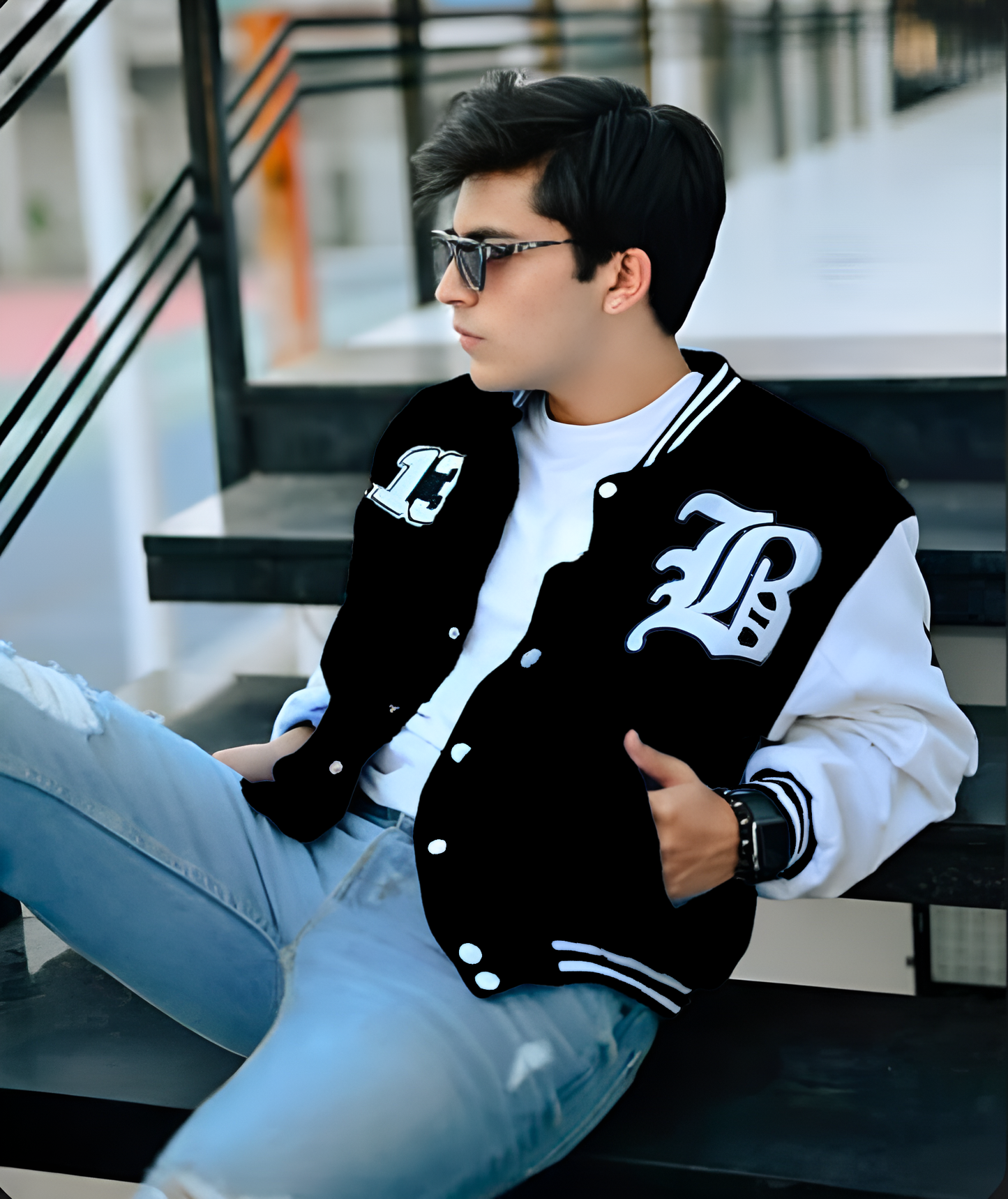 LA Letterman Jacket Black | Varsity Jackets | The Divine Shop | Unisex - Premium Baseball Jacket from The Divine Shop - Just Rs.2999! Shop now at The Divine Shop