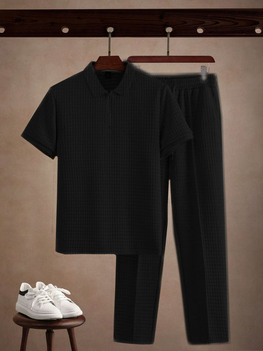 Manfinity Casual Cool Men's Summer Co-ord Set Black - Danzo Gen