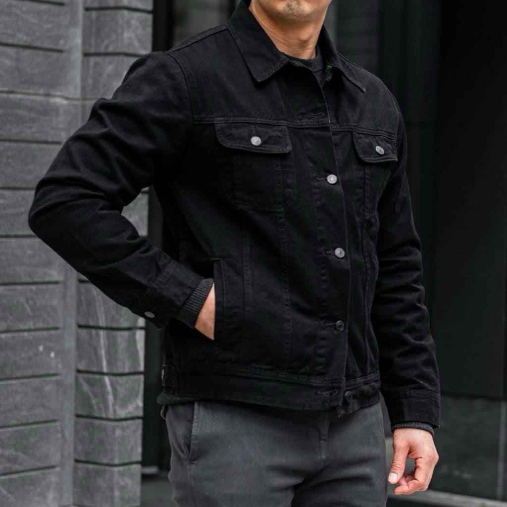 Export quality black denim jacket - The Divine Shop