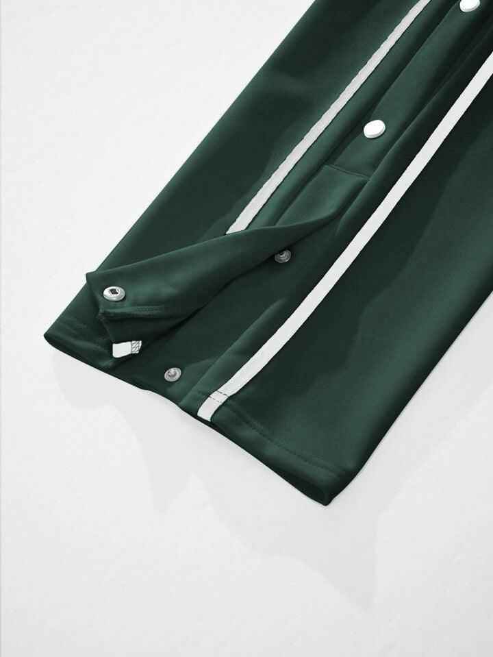 Button stripe Aestehtic Sweatpants Jogger Style (Steel Grey ) - The Divine Shop