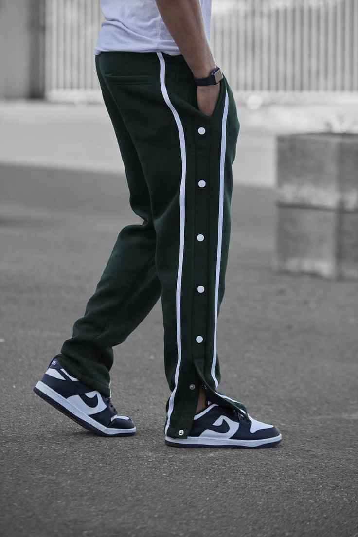 Button stripe Aestehtic Sweatpants Jogger Style (Steel Grey ) - The Divine Shop