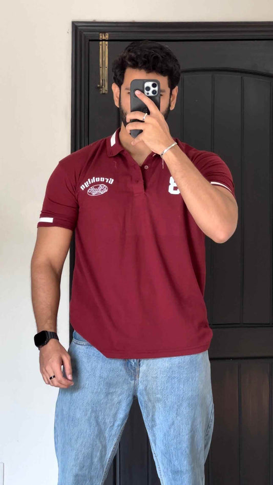Maroon manfinity homme polo shirt - The Divine Shop