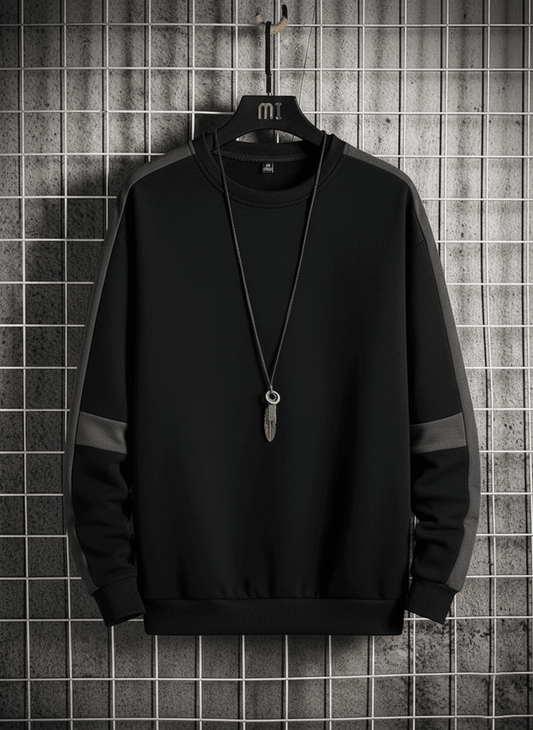 Mens drip style sweatshirt two tone - The Divine Shop