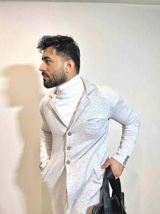 Mens gray epsom coat turkish style - The Divine Shop