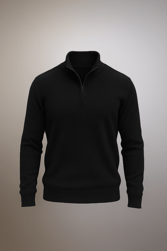 Mens half zipper knitted long sleeves shirts - Premium Sweatshirts from The Divine Shop - Just Rs.2499! Shop now at The Divine Shop