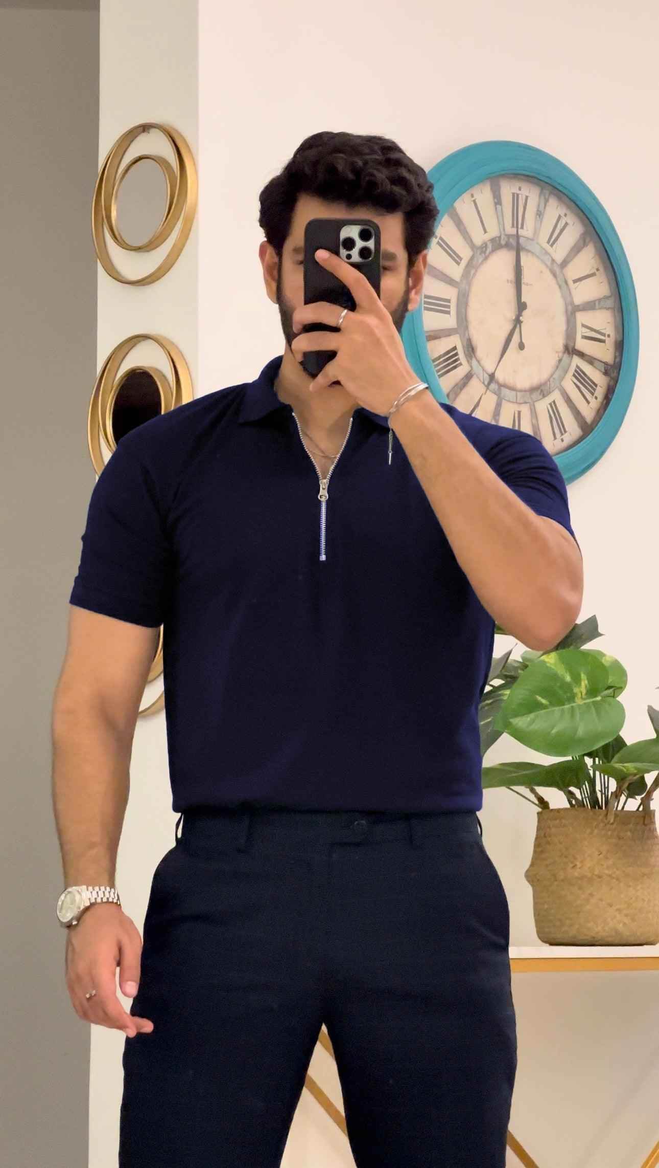 Zipper Polo T-Shirts for men - The Divine Shop