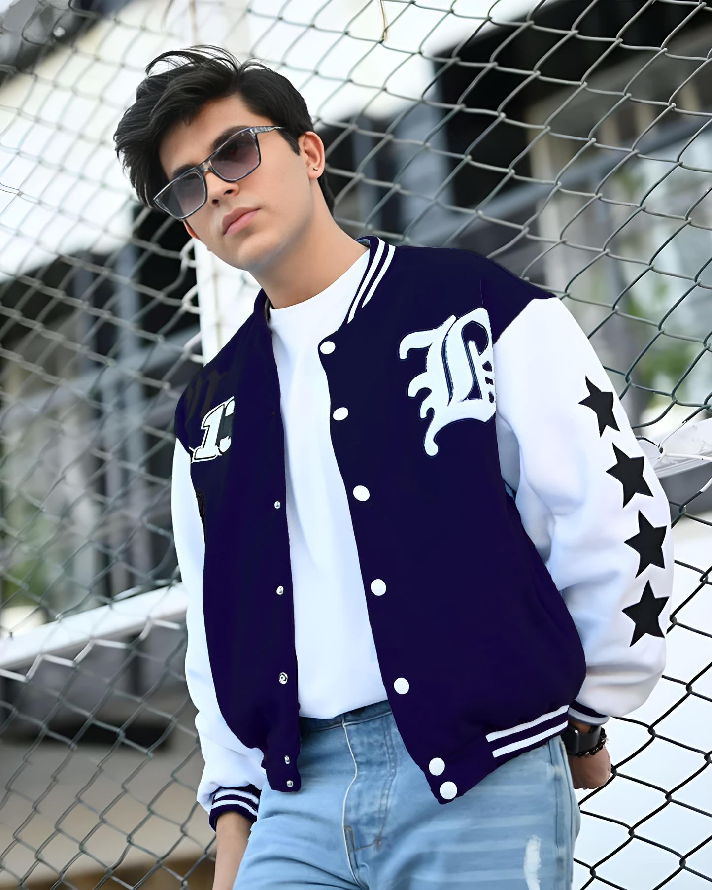 LA Letterman Jacket Navy Blue | Varsity Jackets | The Divine Shop | Unisex - Premium Baseball Jacket from The Divine Shop - Just Rs.2999! Shop now at The Divine Shop