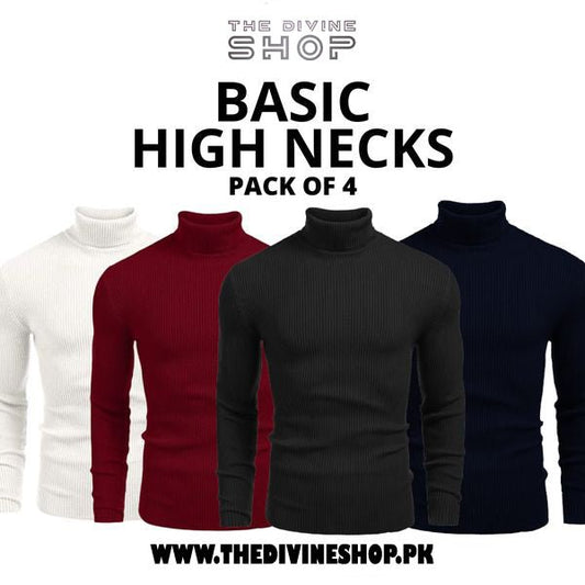 OverSize Bundles Of 4 Basic High Neck - The Divine Shop
