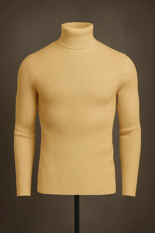 Skin ribbed turtleneck sweater - The Divine Shop