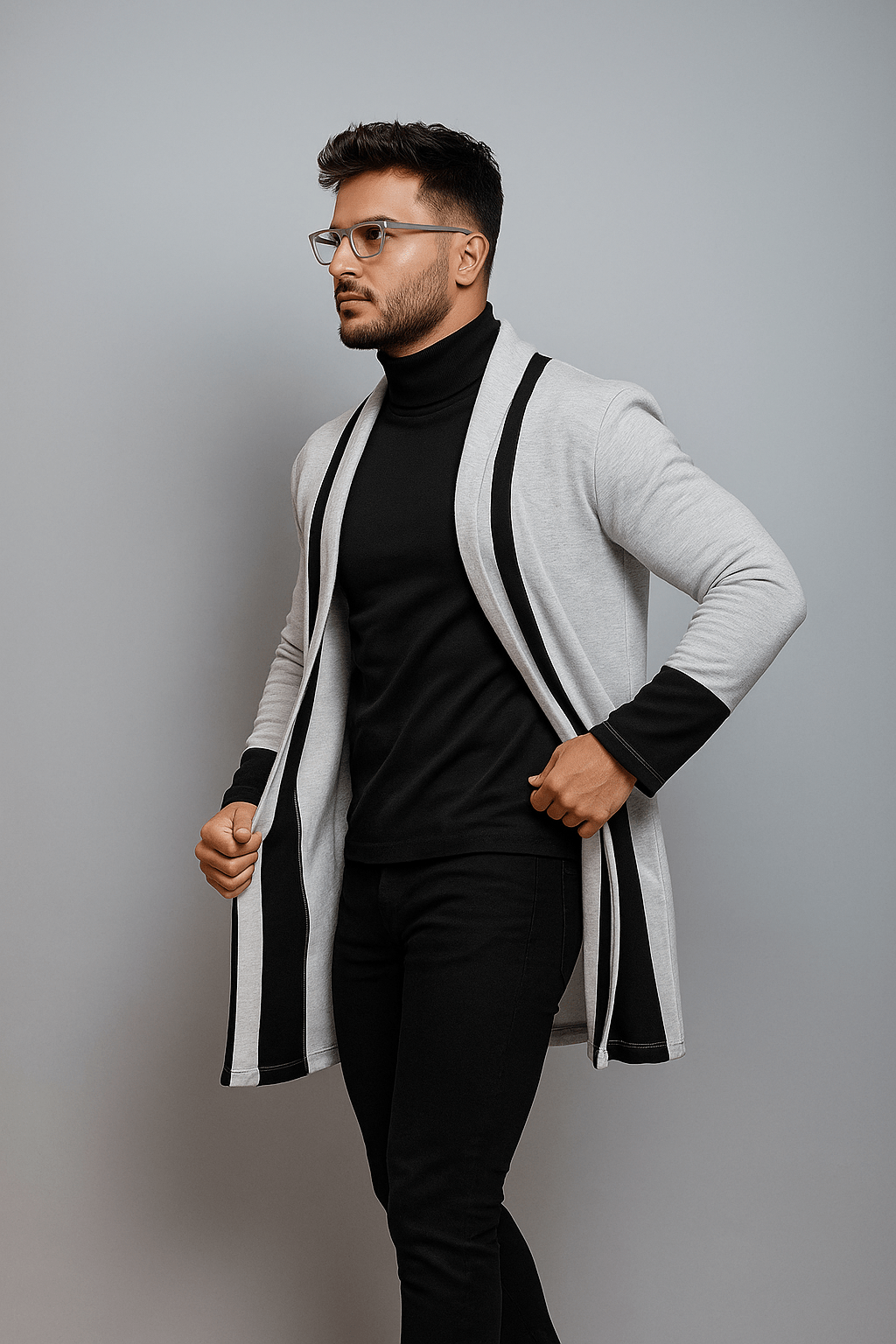 Turkish Style Contras Style Epsom Coat - Premium Long Coat from The Divine Shop - Just Rs.2299! Shop now at The Divine Shop