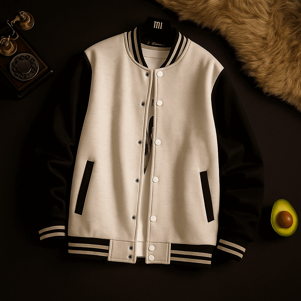 Zero Grey Baseball Jacket With Black Sleeves - The Divine Shop