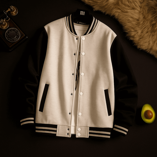 Zero Grey Baseball Jacket With Black Sleeves - The Divine Shop