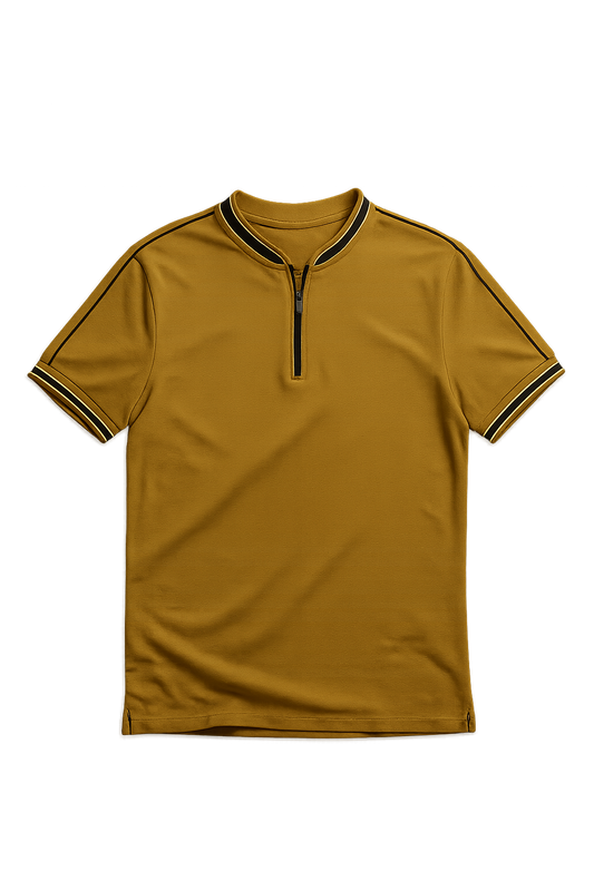 Mens brown madmext smoked polo neck