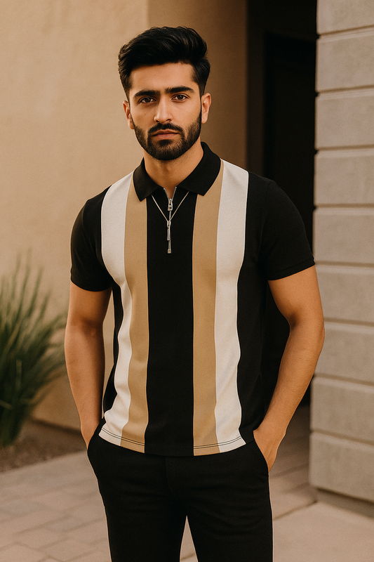 Mens premium double decker polo shirt