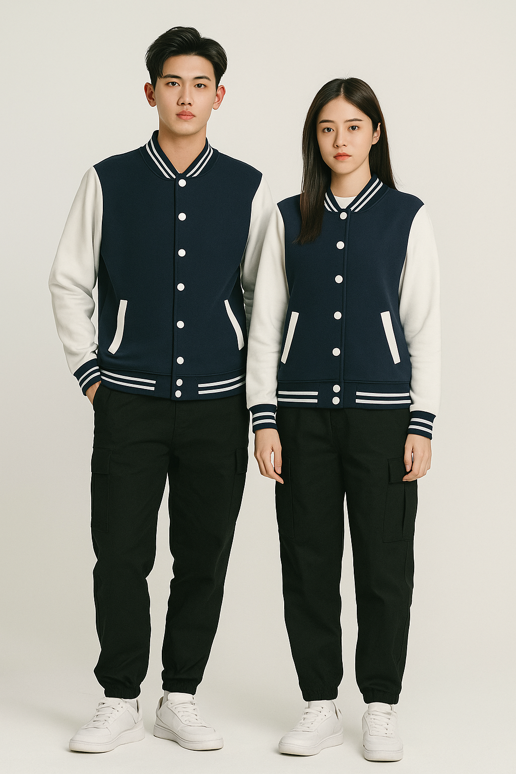 Blue and white baseball varsity jacket divine shop