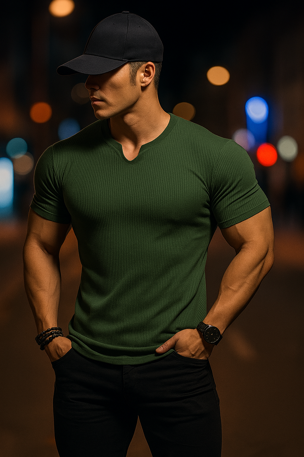 Cotton Knitted Half Sleeves T-Shirt