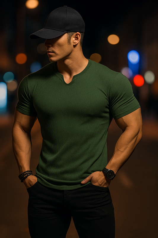 Cotton Knitted Half Sleeves T-Shirt
