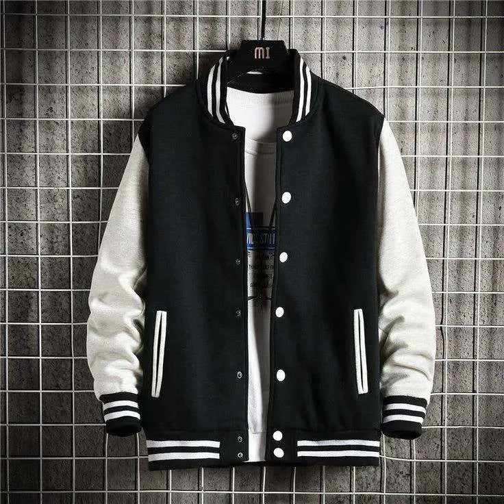 Baseball Jacket Black and White - Premium Baseball Jacket from The Divine Shop - Just Rs.2999! Shop now at The Divine Shop