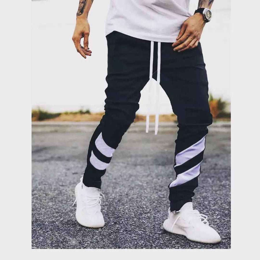 Black double stripe trouser
