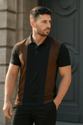 Brown & Black classic blue polo shirt - The Divine Shop