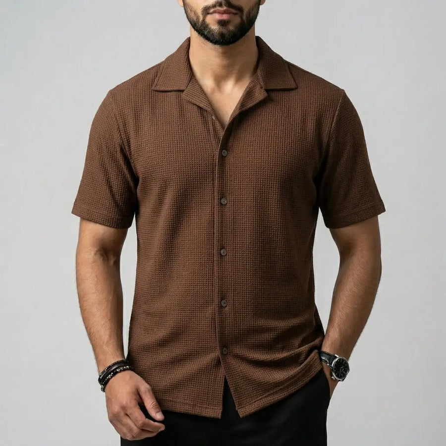Brownish Texture Casual Shirt