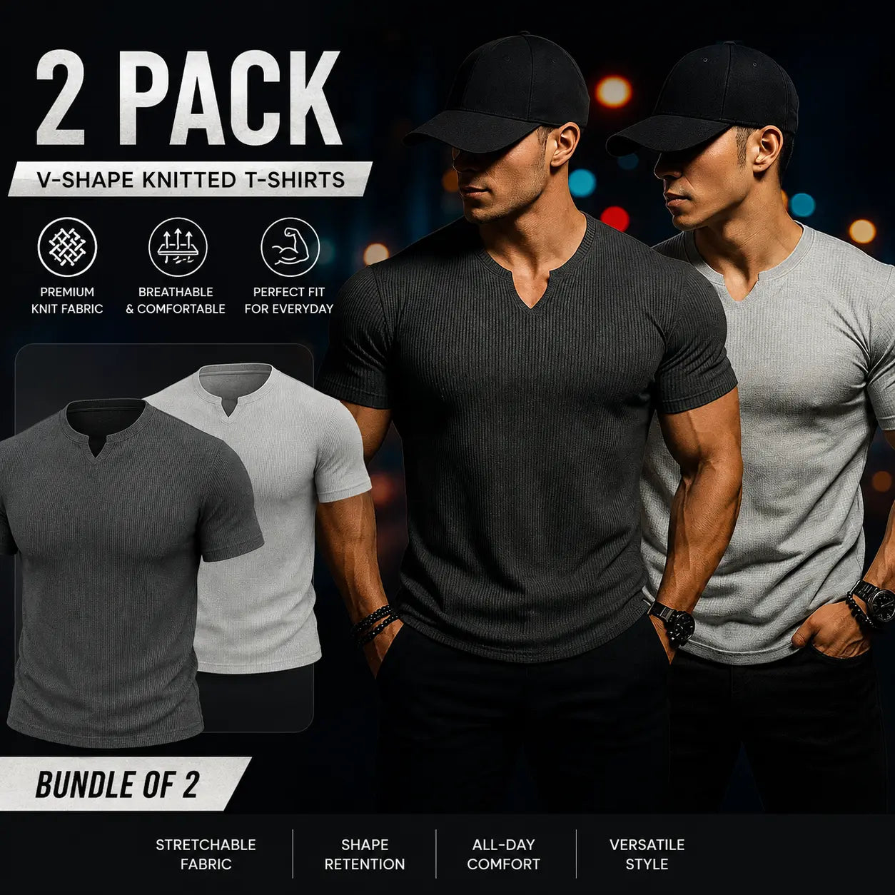 Bundle of 2 Cotton Knitted T-shirt