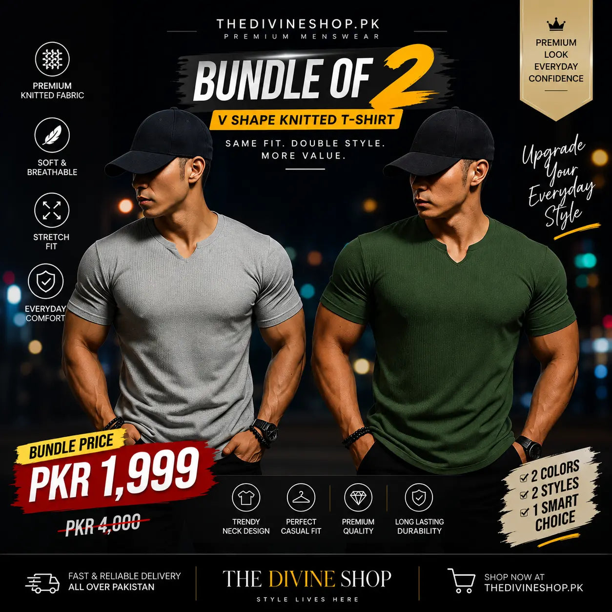 Bundle of 2 Cotton Knitted T-shirt