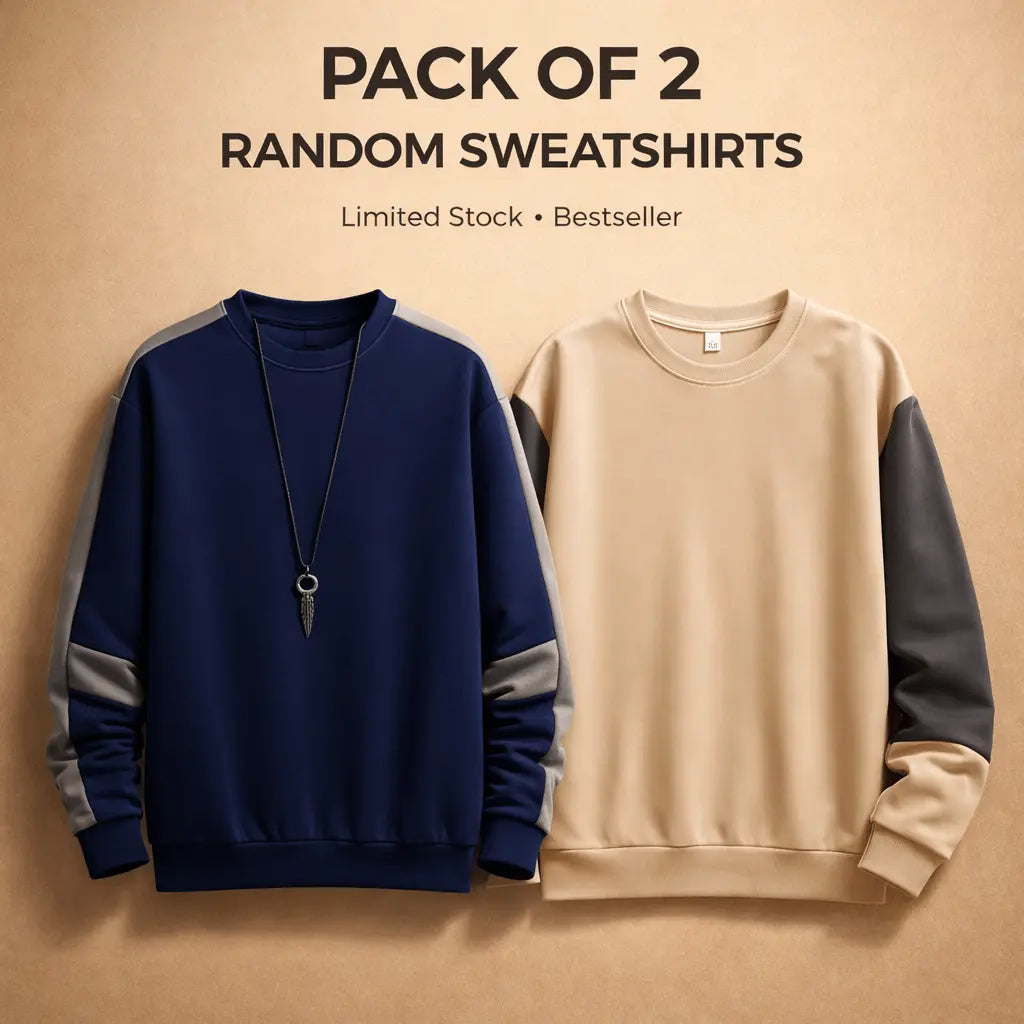 Bundle of Two Random Style Sweatshirt - Premium Sweatshirts from The Divine Shop - Just Rs.1999! Shop now at The Divine Shop