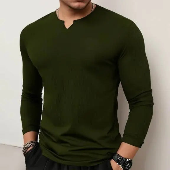 Bundles of 3 cotton knitted crew neck long sleeve shirt - Premium waffle knitted t-shirt from The Divine Shop - Just Rs.1999! Shop now at The Divine Shop