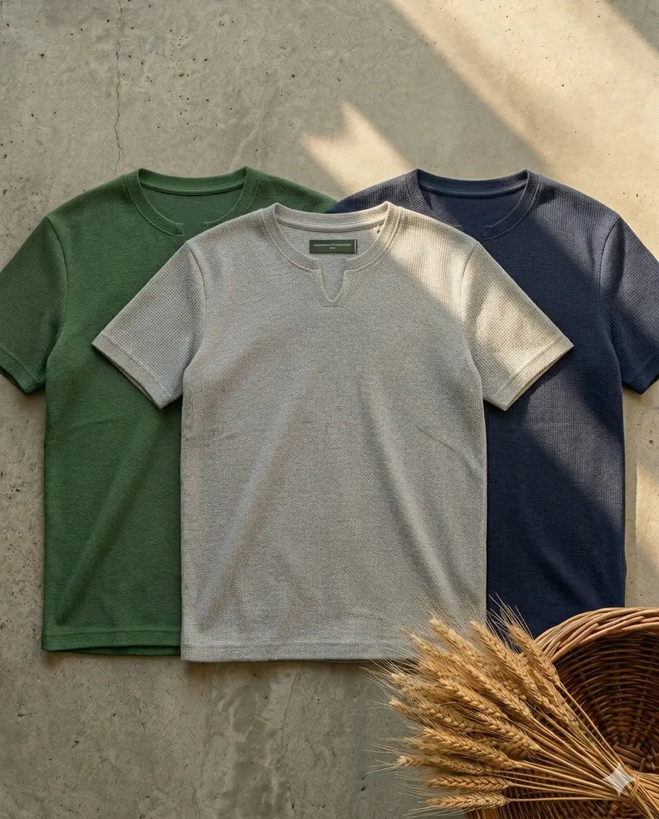 Bundles of 3 v-shape t-shirt cotton knitted The Divine Shop