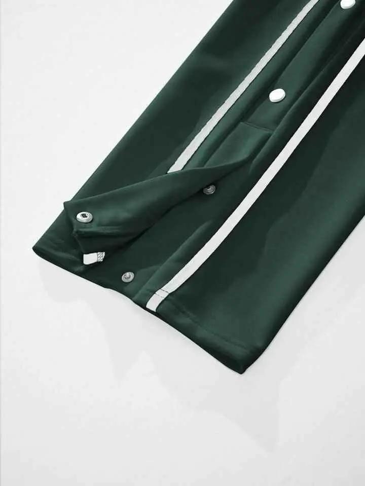 Button stripe Aestehtic Sweatpants  (Steel Grey ) - Premium Trouser from The Divine Shop - Just Rs.2250! Shop now at The Divine Shop