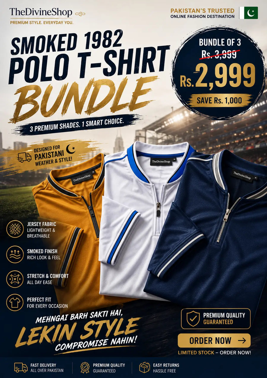 Buy 2 get 1 free Men's Zipper Polo smoked style