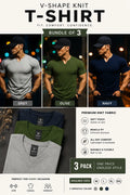 Buy 2 get 1 free Mens fitted v neck knitted tees
