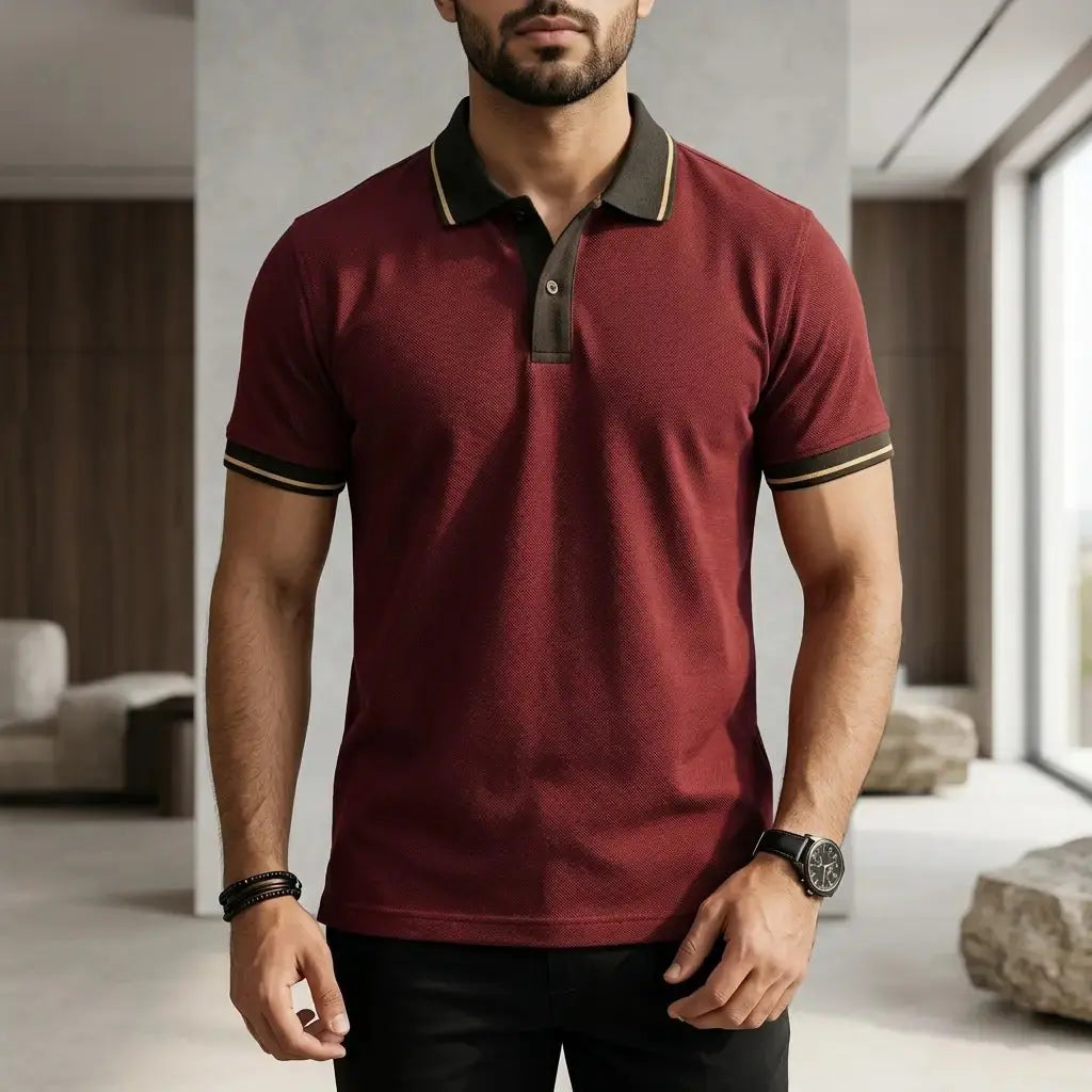Classic Men’s Maroon Polo Shirt