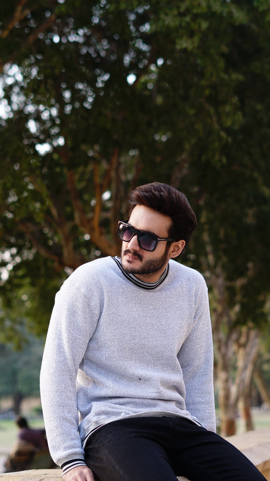 Twist Yarn Sweatshirts - Stylish & Comfortable Hazel Grey | The Divine Shop - Premium Sweatshirts from The Divine Shop - Just Rs.1699! Shop now at The Divine Shop