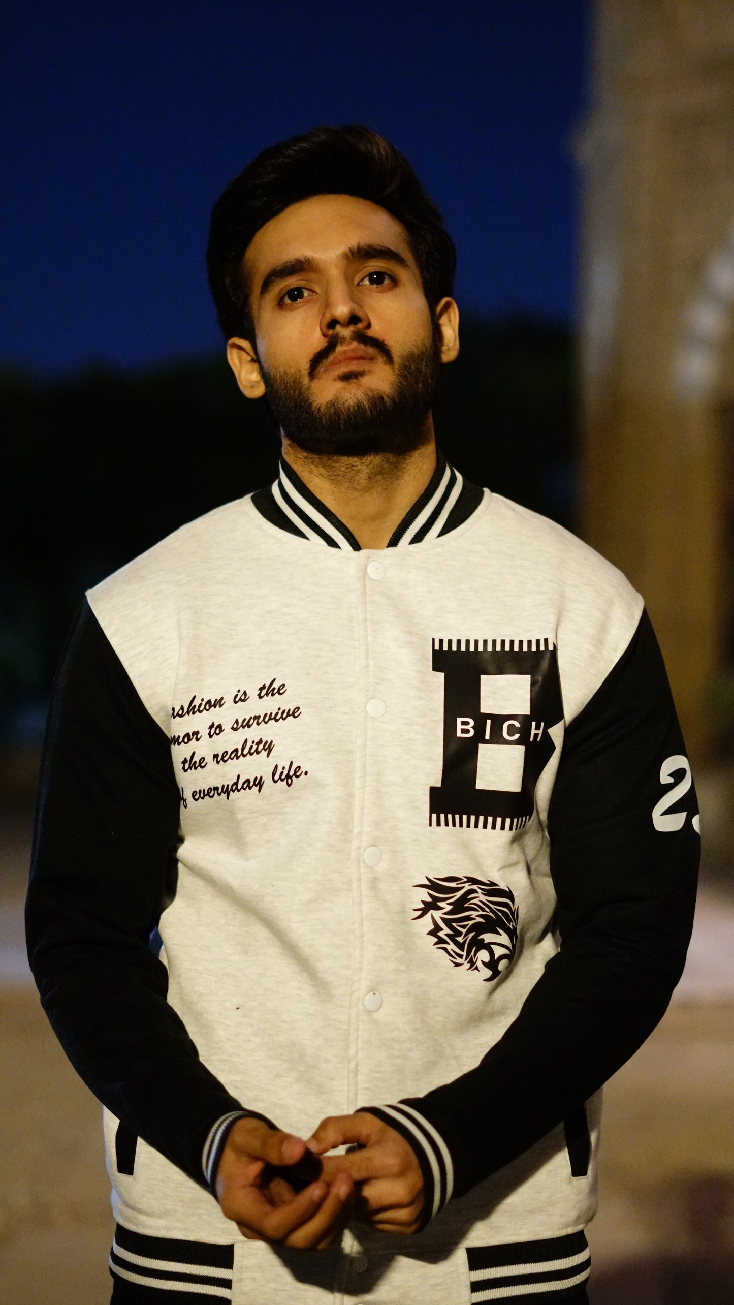 Bich Printed Zero Grey Baseball Jacket - Premium Baseball Jacket from The Divine Shop - Just Rs.2999! Shop now at The Divine Shop