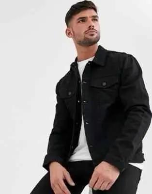 Export quality black denim jacket - The Divine Shop