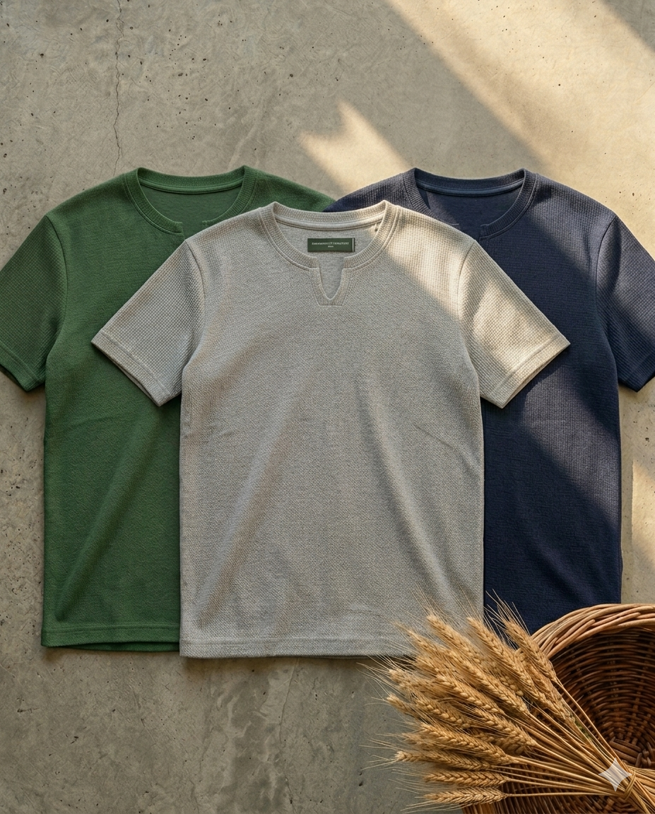 Bundles of 3 v-shape t-shirt cotton knitted
