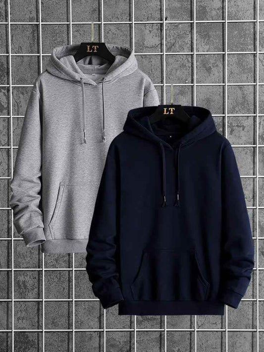 Hooded sweatshirt two pack cotton fleece - Premium Hoodies from My Store - Just Rs.3299! Shop now at The Divine Shop